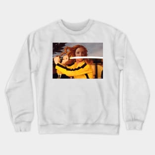 Venus by Sandro Botticelli and Beatrix Kiddo in Kill Bill Crewneck Sweatshirt